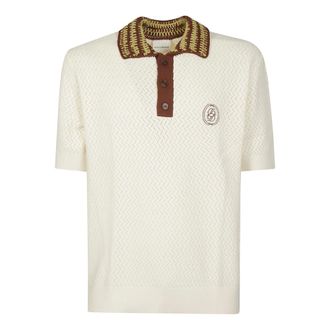 Dr&ocirc;le de Monsieur Polo Shirts, male, White, Size: S Polo Maille Ajour&eacute; D Miroir