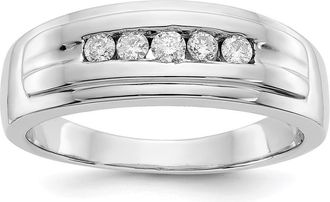 Diamond2Deal 14k Gold Lab Grown Diamond Wedding Band Ring 1/4Ct Clarity- VS Color- G-H