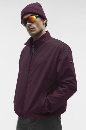 Alo | Takeaway Track Full Zip Jacket in Rich Bordeaux, Size: Medium