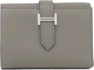 Herm&egrave;s Etain Etoupe Gray Epsom Leather Wallet (Tri-Fold) (Pre-Owned)