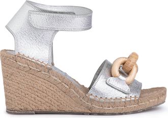 Pedro Garcia Womens Obelia Wedge In Silver/natural
