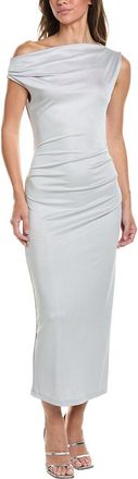 Kenneth Cole Off Shoulder Ruched Waist Midi Dress