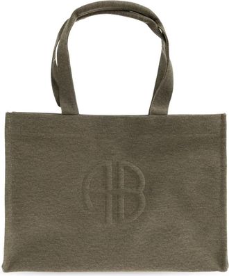 Anine Bing Lara Shopper Bag - Dames - Shoppers - Groen - ONE Size - Katoen - Tassen