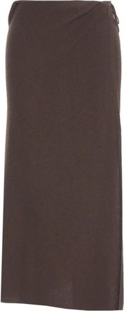 Crush Maxi Skirts, female, Brown, XS, Elegant Midi Skirt Marrone Aw25