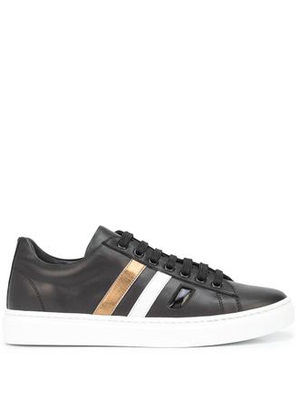 Madison.Maison 3 Stripe & Your Out leren sneakers - Zwart
