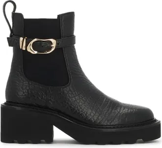 Kazar Schoenen, Dames, Zwart, 37 EU, Leer, Leren enkellaarsjes met afneembare riem