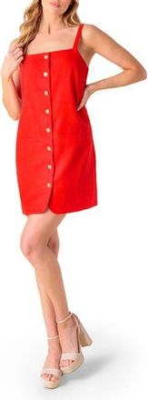 Flying Tomato Button Front Mini Shift Dress in Red at Nordstrom Rack, Size Medium