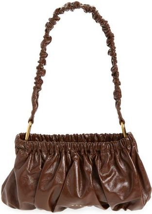 Marni Ruched Leather Shoulder Bag in Sudan at Nordstrom