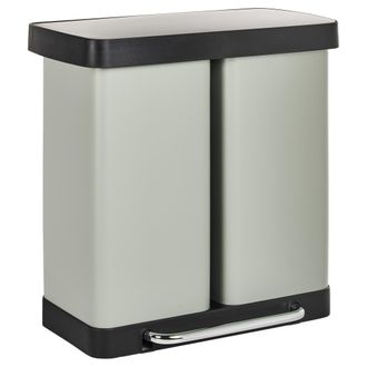 Beliani Beliani - Cubo De Basura Doble Moderno Con Pedal Y Tapa Para Cocina Material Sint&eacute;tico De Hierro Recubierto De Polvo Reciclable A Prueba De Huellas Da