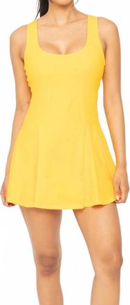 Mono B Criss-Cross Square Neckline Active Dress In Mango