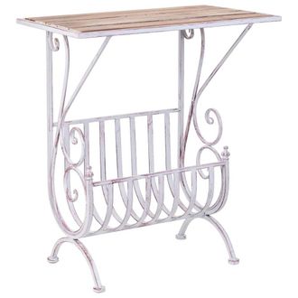 Wanderlust Deco Mesa auxiliar blanco, 60x36x70h cm