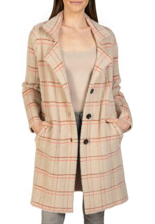 Love Token Eve Button Down Coatigan In Beige