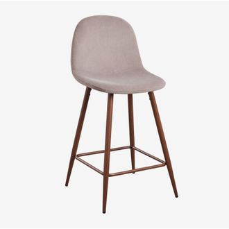 Sklum Sklum - Confezione da 2 sgabelli alti in velluto Glamm Grigio Talpa Legno scuro