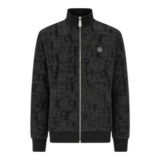 Philipp Plein Tracksuit Jacket All-Over Dollar - - Sweatshirts & Hoodies - Uomo - Nero - XL