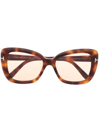 Tom Ford Eyewear Zonnebril met vlinderprint - Bruin