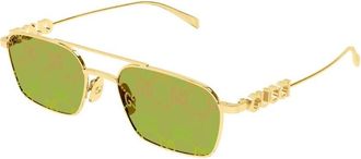 Gucci Green Pilot Unisex Sunglasses GG1804S 002 54