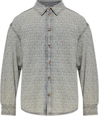 Emporio Armani Denim overhemd met vintage-effect - Heren - Spijkeroverhemden - Blauw - S - Denim - Overhemden