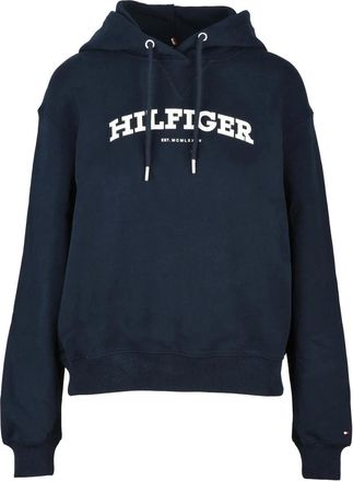 Tommy Hilfiger Cropped Hoodie With Drawstrings And Bold Logo
