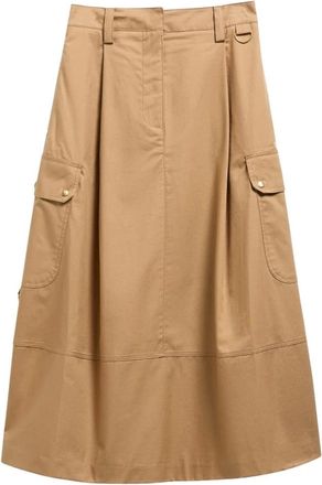 Barbour Carly Midi-rok - Dames - Rokken - Beige - Maat: L Katoen