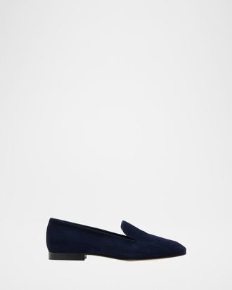 Manolo Blahnik Pitaka Suede Slip-On Loafers