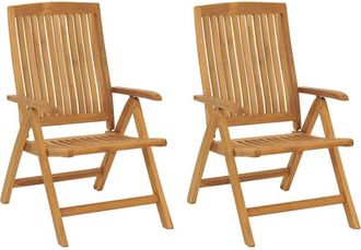 vidaXL Reclining Garden Chair 2 pcs Solid Wood Teak vidaXL