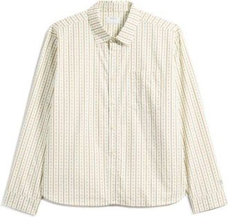 Percival Binding Print Pearce Oversize Button-Up Shirt in Ecru at Nordstrom, Size Xx-Large