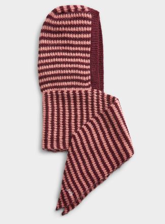 Damson Madder Womens Romantic-stripe hooded scarf