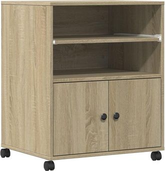 vidaXL Soporte para impresora con ruedas roble Sonoma 60x48x74 cm Vidaxl