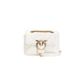 Pinko Mini Love Bag Puff - Dames - Schoudertassen - Wit - ONE Size - Leer - Tassen