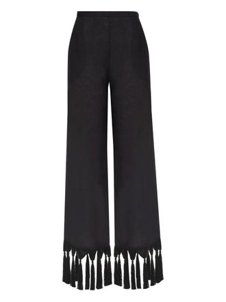 Taller Marmo Pantaloni Marlino con frange - Nero