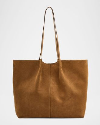 IL BISONTE Nina Pleated Suede Tote Bag