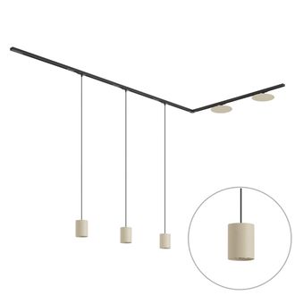 QAZQA Qazqa Sistema De Iluminaci&oacute;n De Riel Moderno Negro Con 3 Luces