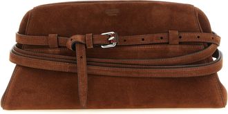 Moschino Brown Calfskin Clutch Womens Bag