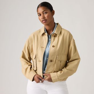Levi's Marlowe Utility Heritage Jacket - Womens - XS - Beige / Travertine