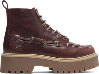 Timberland Stone Street Mid Lace Up Boot - Dames - Veterlaarzen - Rood - 39 EU - Leer - Schoenen