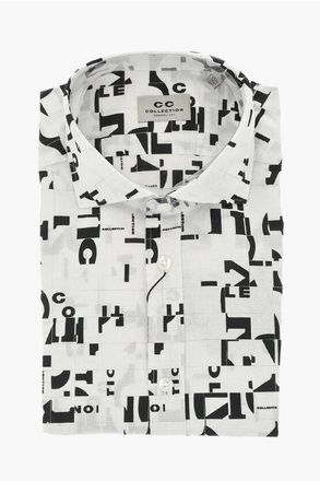 Corneliani CC COLLECTION Cotton Shirt with Monogram Motif size 38