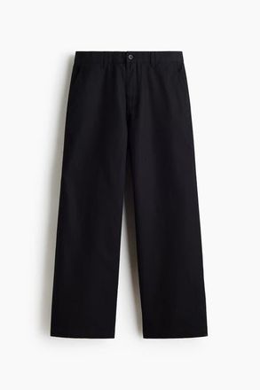 H&M Loose Fit Cotton Chinos in Black at Nordstrom, Size 31