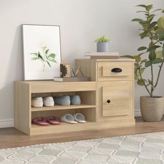 vidaXL Vidaxl - Mueble Zapatero Madera Contrachapada Roble Sonoma 100x42x60 Cm