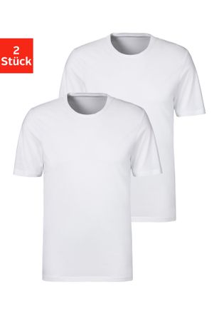 s.Oliver T-Shirt S.OLIVER, Herren, Gr. XXL, weiss (wei&szlig;), Jersey, Obermaterial: 95% Baumwolle, 5% Elasthan, unifarben, Basic, bequem normal, Rundhals, abgestep