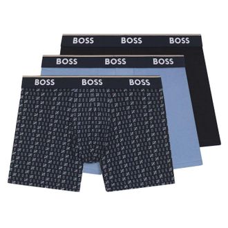 HUGO BOSS Heren Boxershort (Pakket van 3) (Blauw/Zwaar)
