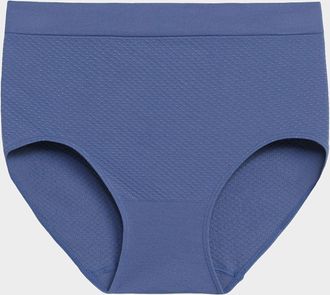 Miiyu Womens Textured high-waist classic Hipster Panties Nylon