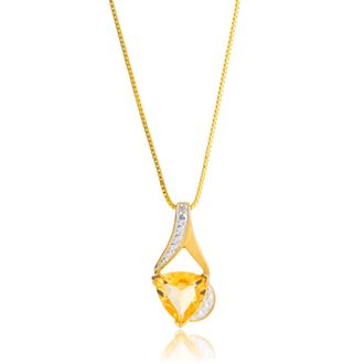 MAX + STONE 14k Yellow Gold Plated 8mm Cushion Cut Birthstone Solitaire Pendant Necklace