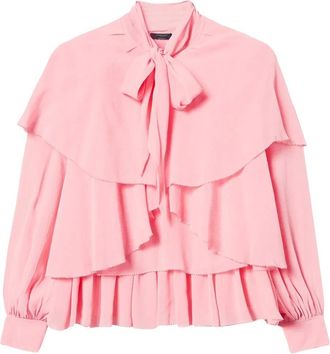Twin-Set Blusa con balze - Rosa