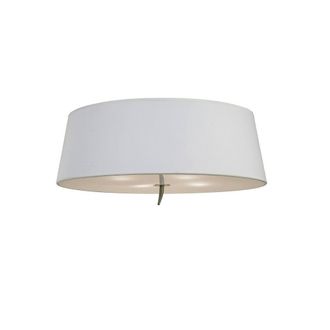 Netlighting Ninette Flush Ceiling 4 Light E27 Antique Brass With Ivory White Shade
