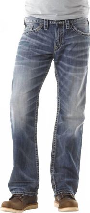 Silver Jeans Co Zac Relaxed Fit Straight Leg Jeans In Light Vintage Wash