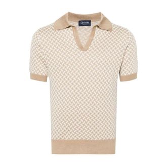 Drumohr Polo Shirts, male, Beige, Size: XL Polo Razor Blade