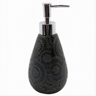 Trade Shop Trade Shop - Dispenser Per Sapone Liquido Motivo Etnico Nero Accessori Per Arredo Bagno 79963