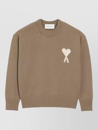 Ami intarsia knit crewneck jumper