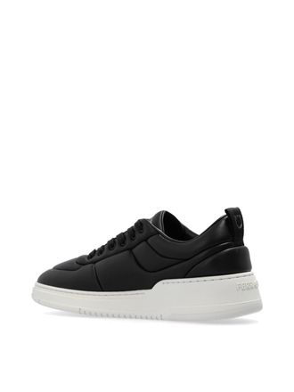 Ferragamo Mens Caro Low-Top Logo Sneakers Black Shoes >