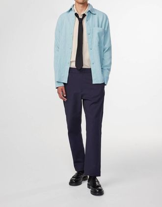 Nn.07 Adwin 5366 Wool Blend Overshirt In Olympic Blue